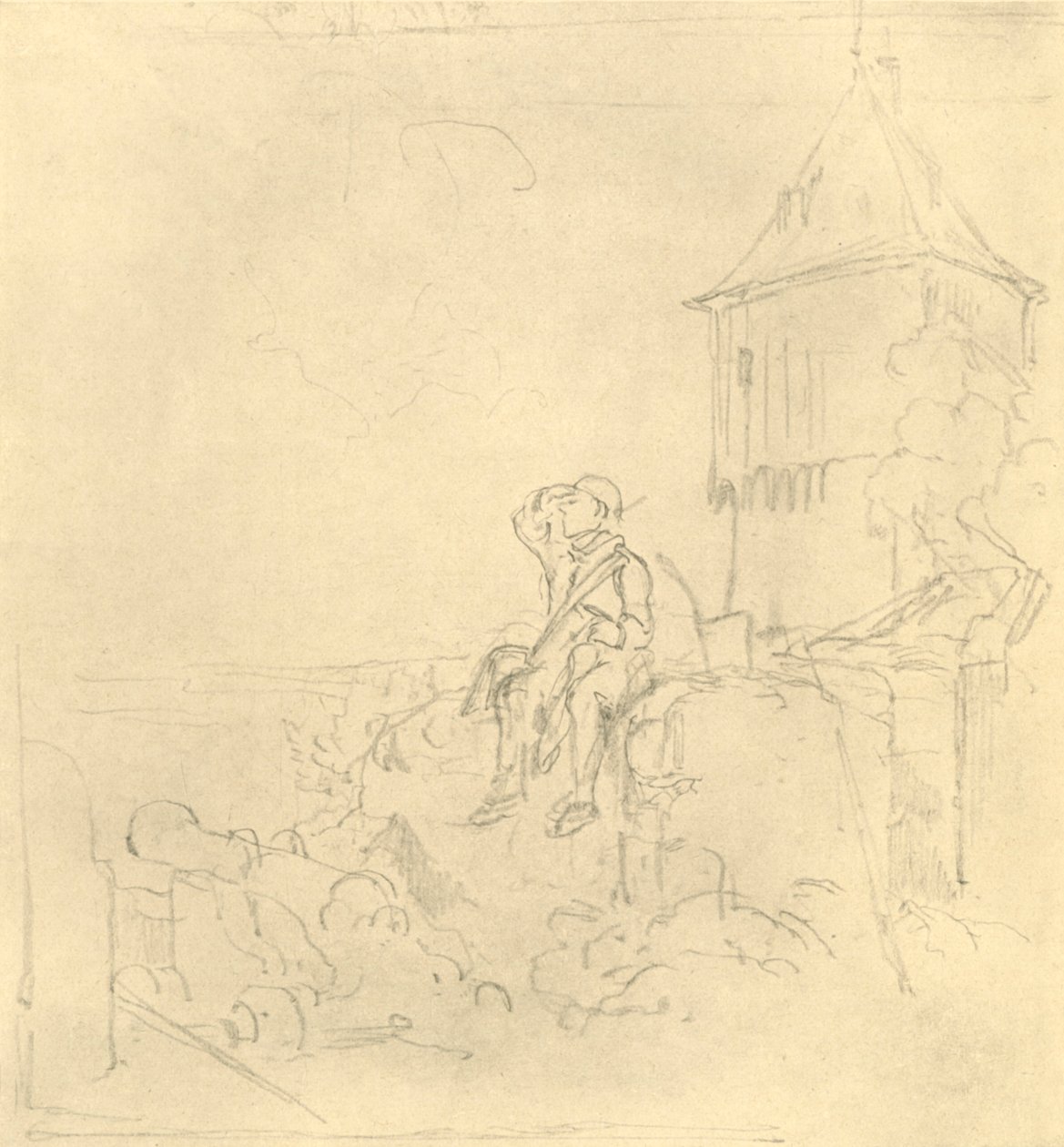 Berdächtiger Rauch, midten af slutningen af det 19. århundrede, c1924. af Carl Spitzweg