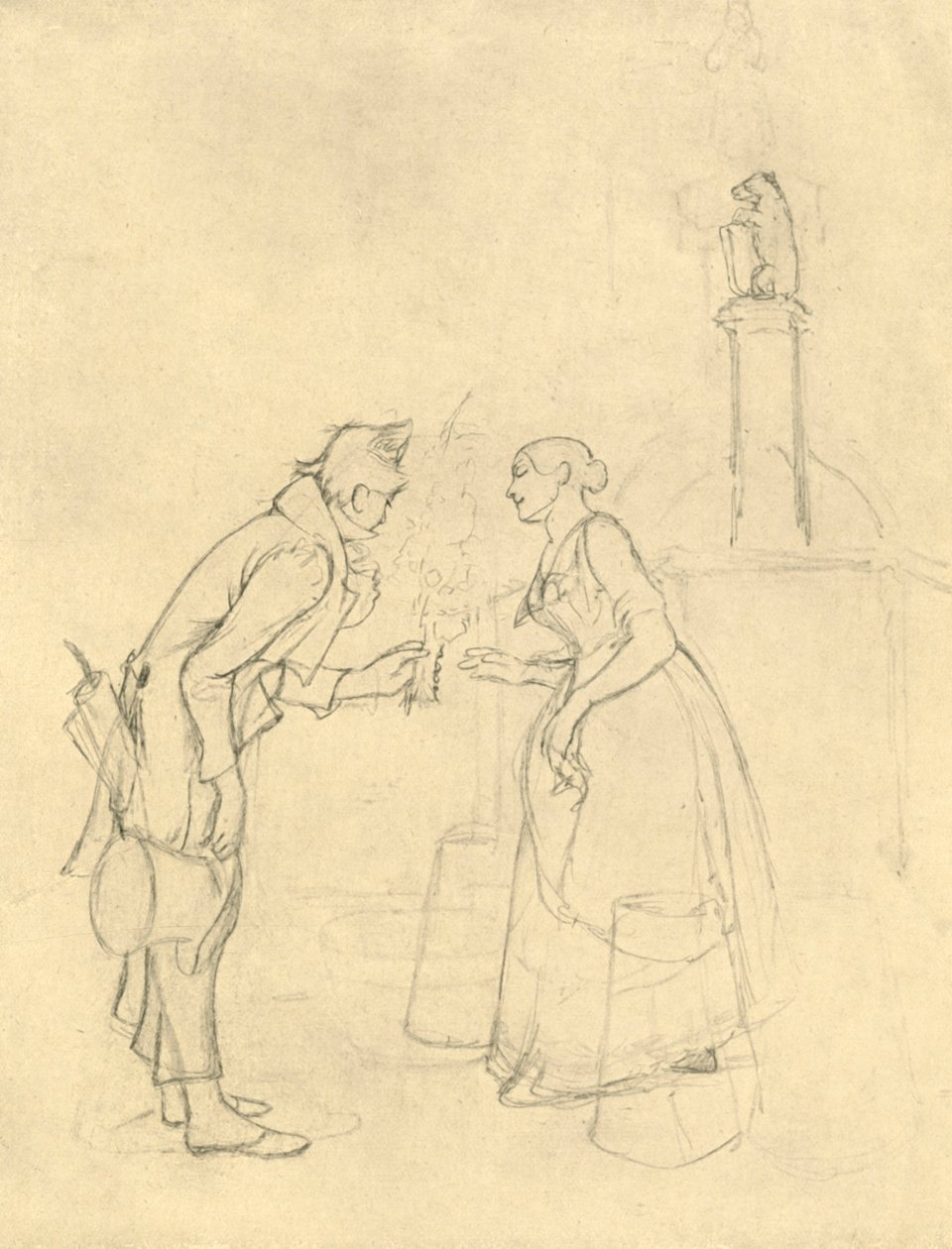 The Shy Suitor, midten af ​​slutningen af ​​det 19. århundrede, c1924. af Carl Spitzweg