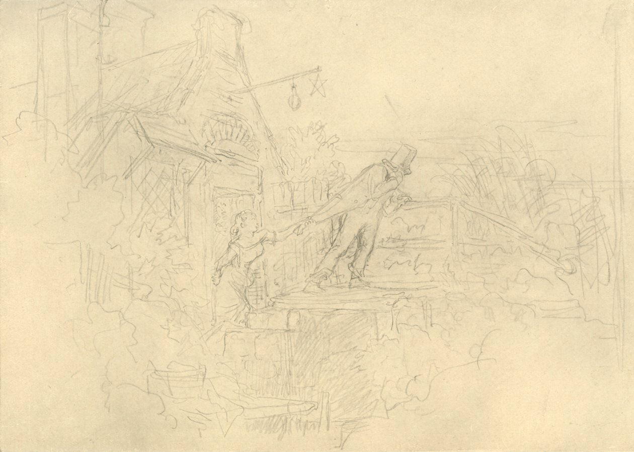 Der Zechpreller, midten af slutningen af det 19. århundrede, c1924. af Carl Spitzweg
