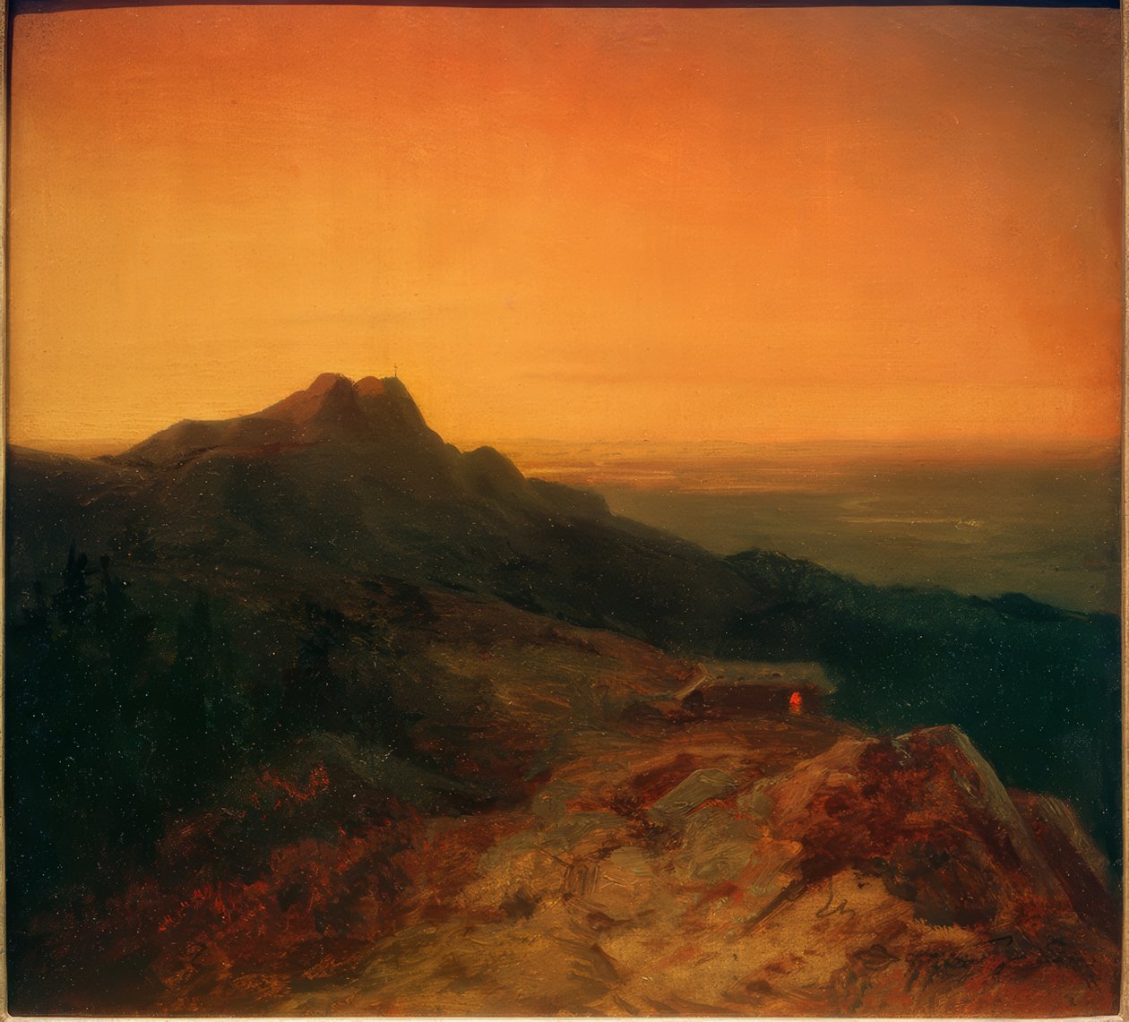 Benediktenwand om aftenen af Carl Spitzweg