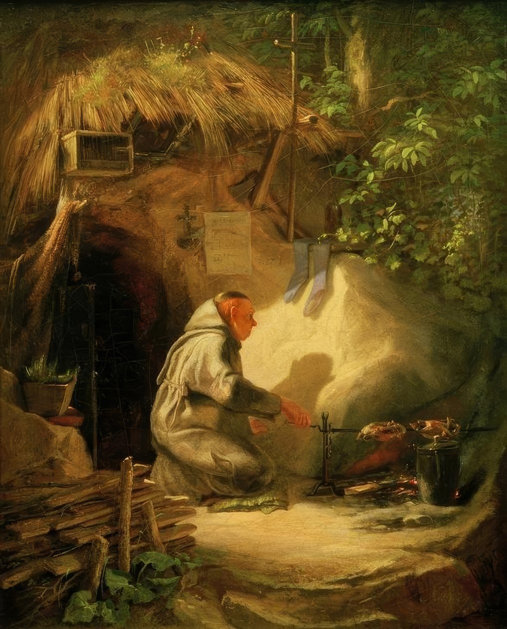 Eremit stege kylling af Carl Spitzweg