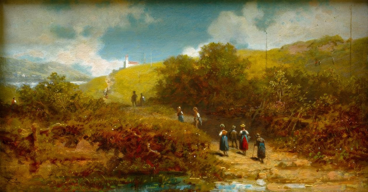 At gå i kirke på landet af Carl Spitzweg