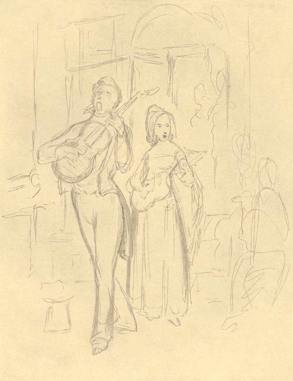 Strassensänger, midten af slutningen af det 19. århundrede, c1924. af Carl Spitzweg