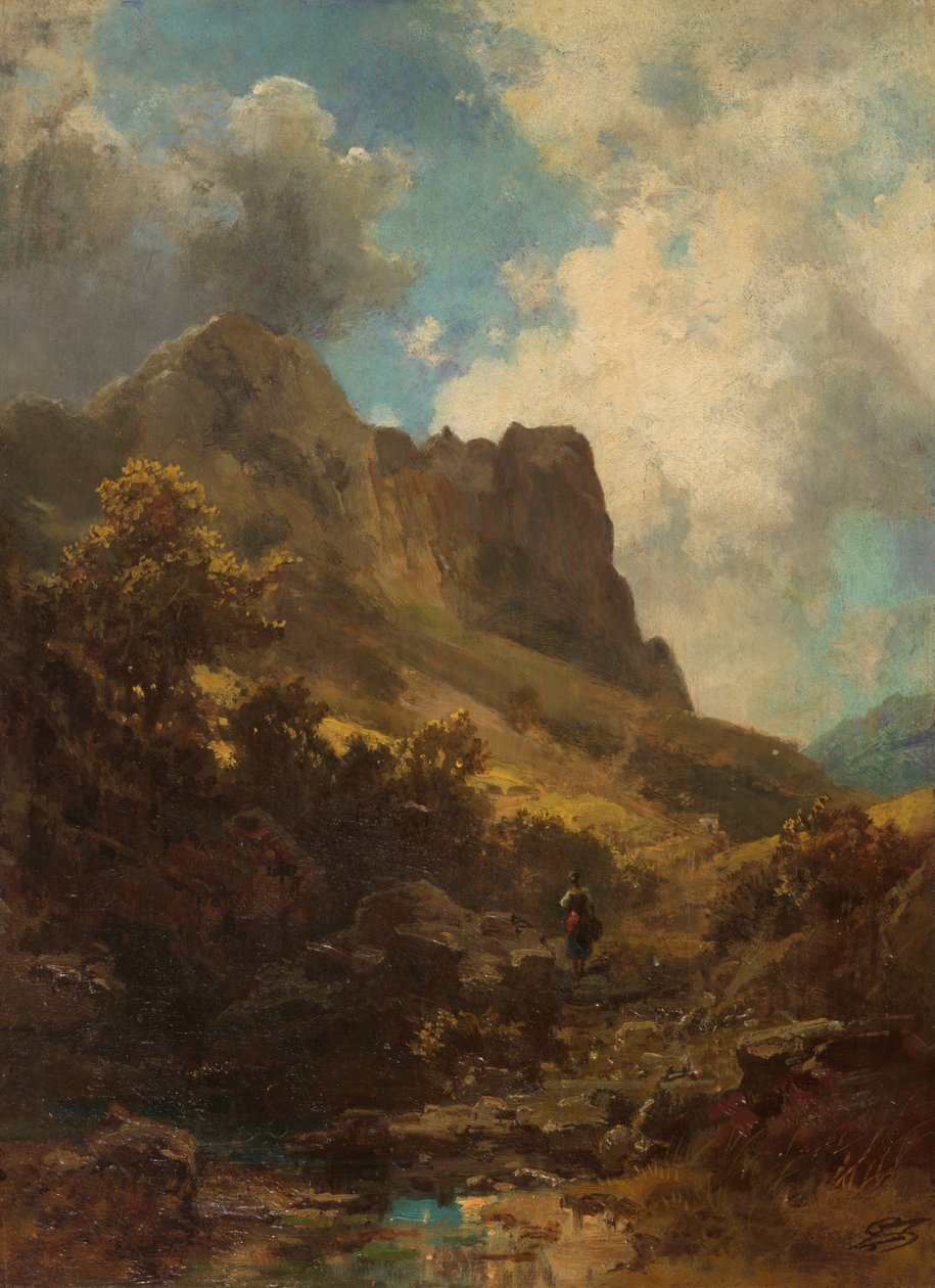 Valley Canyon med en mejeryme, ca. 1875. af Carl Spitzweg