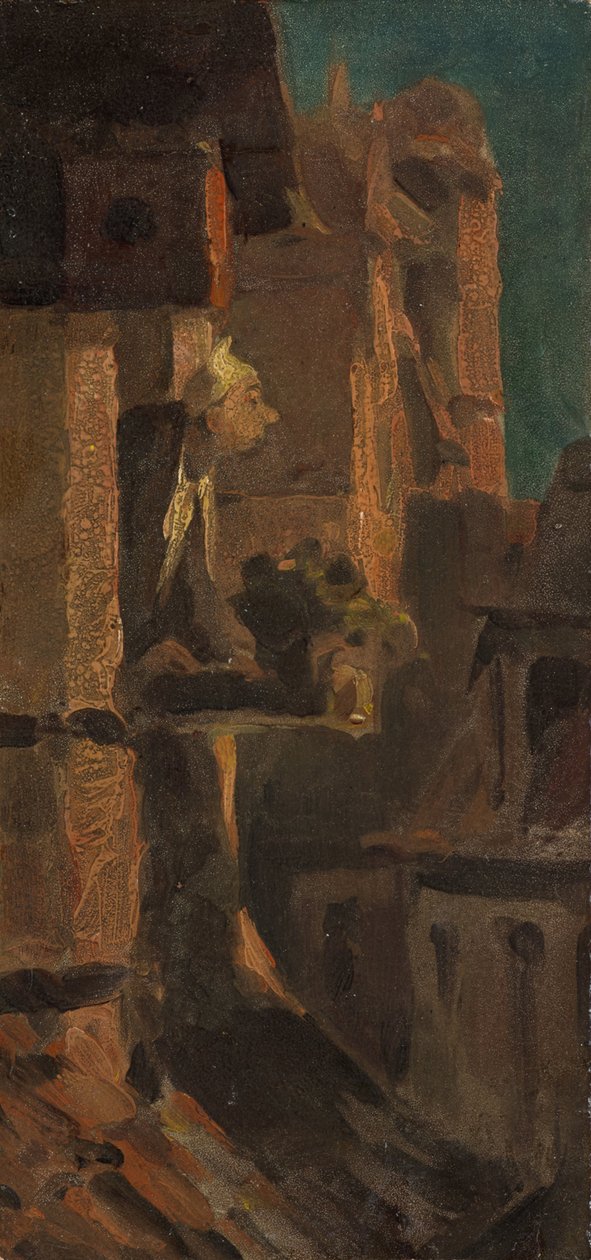 Hvor er ilden? af Carl Spitzweg