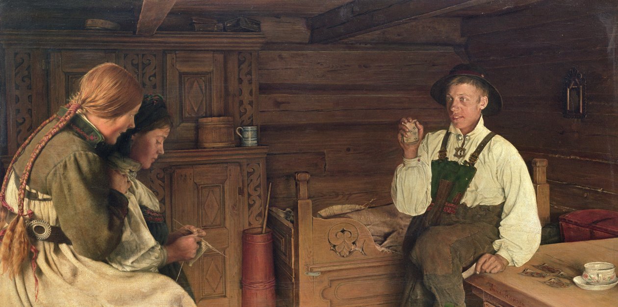 Kortkunstneren (olie på lærred) af Carl Sundt Hansen