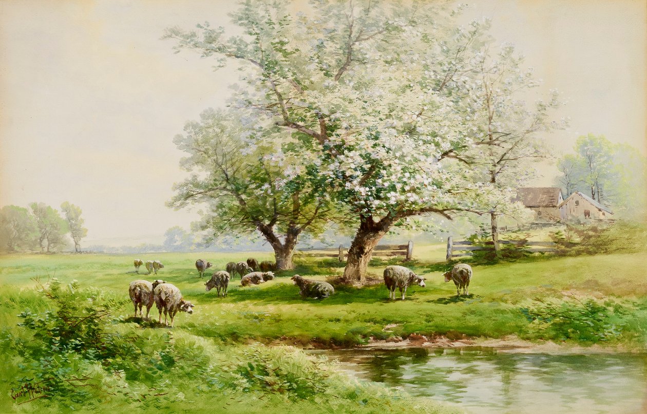 Pastoralt landskab af Carl Weber