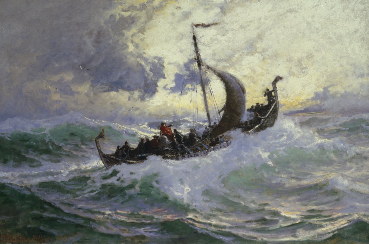 Leif Eriksson opdager Amerika af Carl Wilhelm Barth