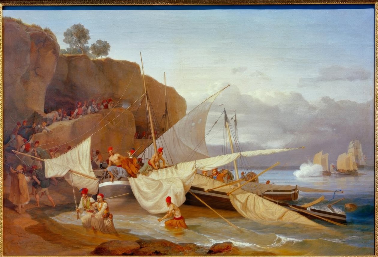 Græske pirater på flugt af Carl Wilhelm von Heideck