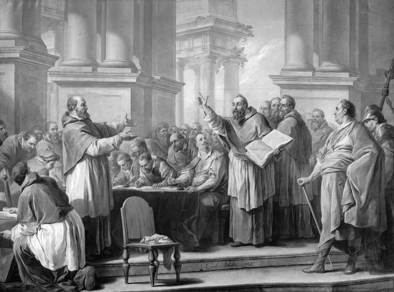 St. Augustin og donatisternes møde af Carle van Loo