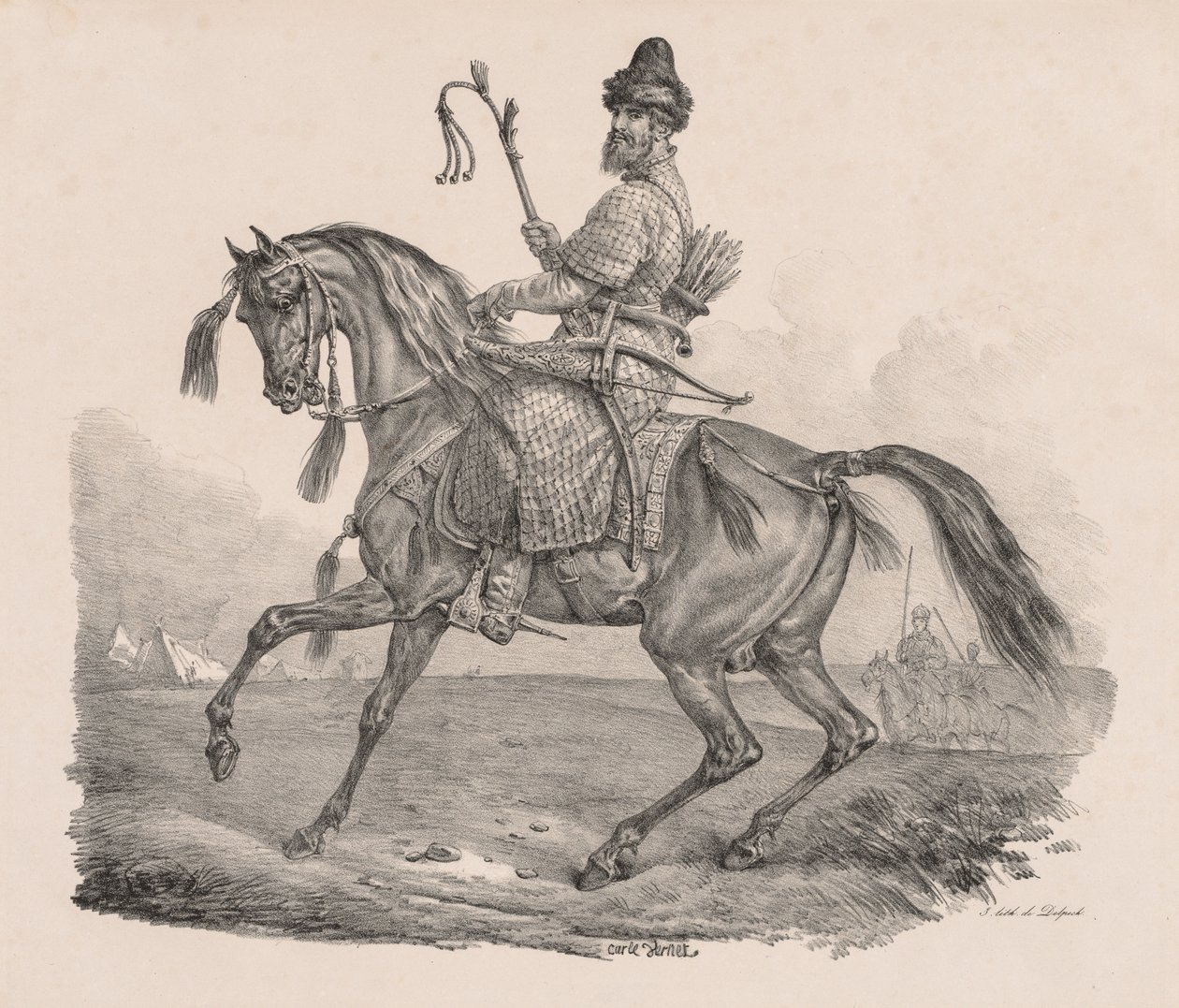 Kosak Cavalier, ca. 1820. af Carle Vernet