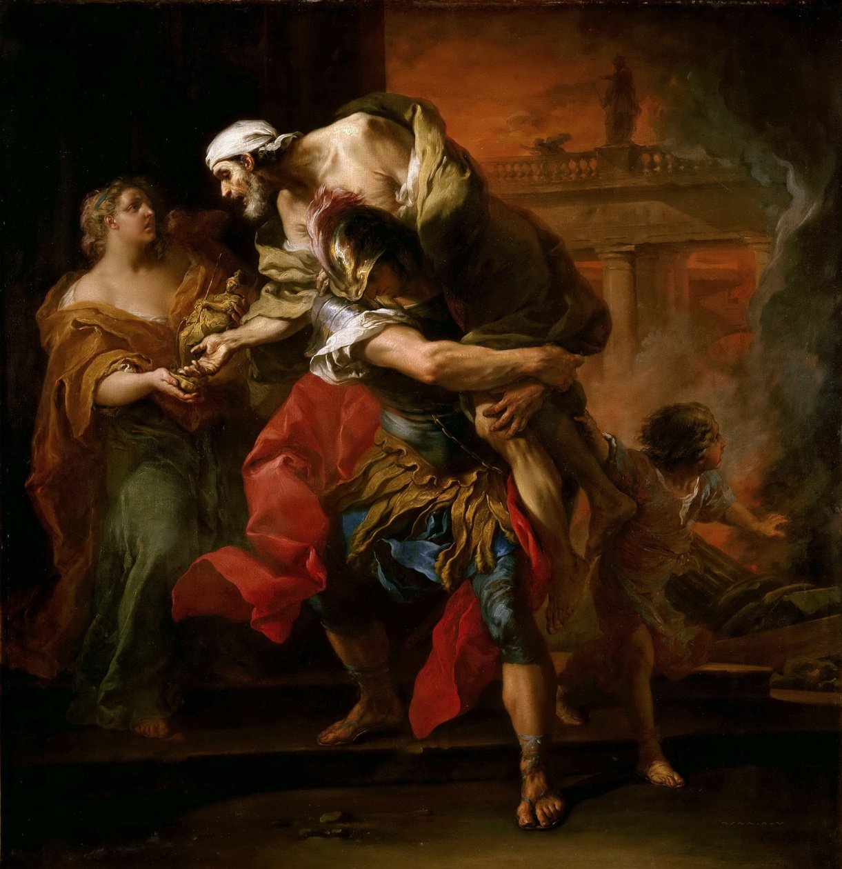 Aeneas bærer anchises af Carle van Loo