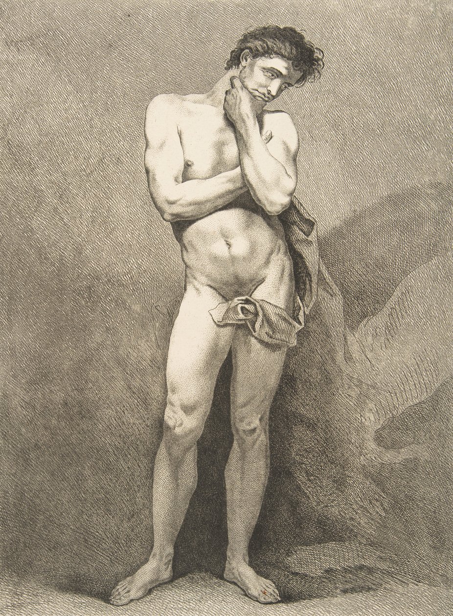 Et akademi: stående mand, 1742-43. af Carle van Loo