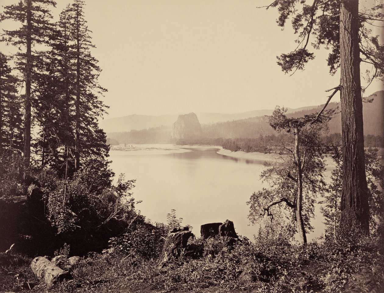 Castle Rock, Columbia River af Carleton E. Watkins