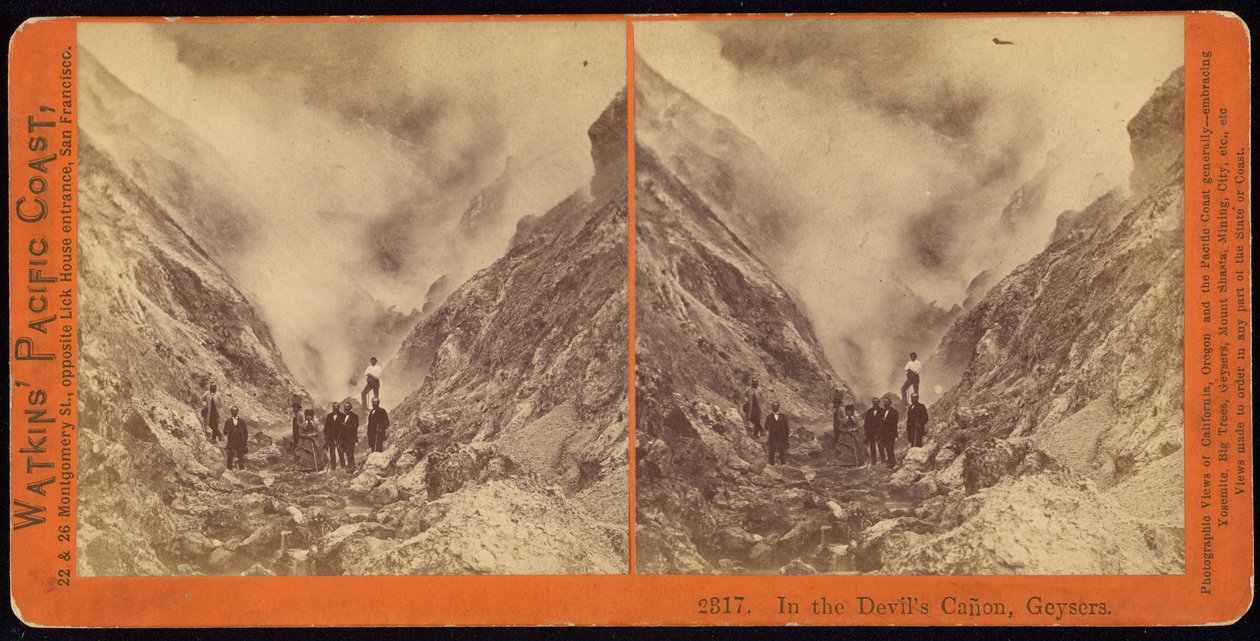 I Devils Canon, Gejsere. af Carleton E. Watkins