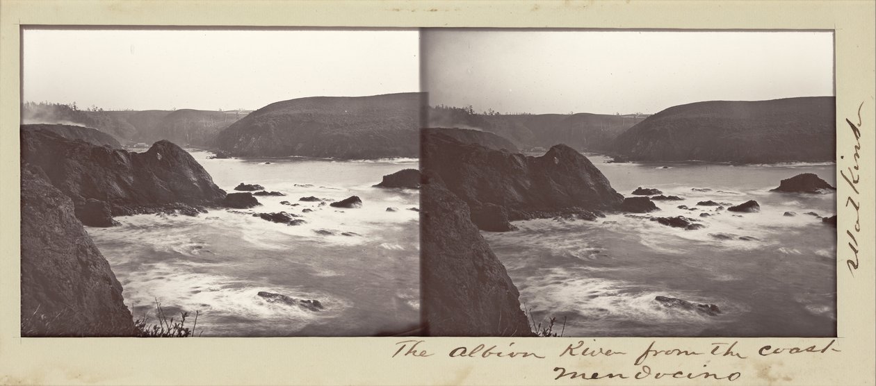 Albion -floden fra kysten, Mendocino af Carleton E. Watkins