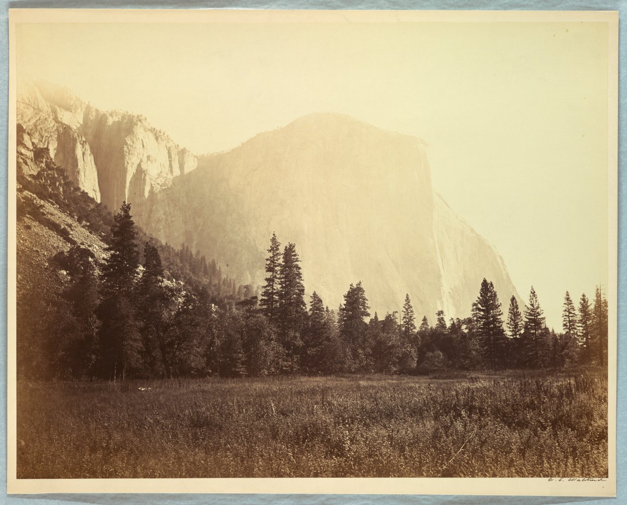 El Capitan, Yosemite af Carleton E. Watkins