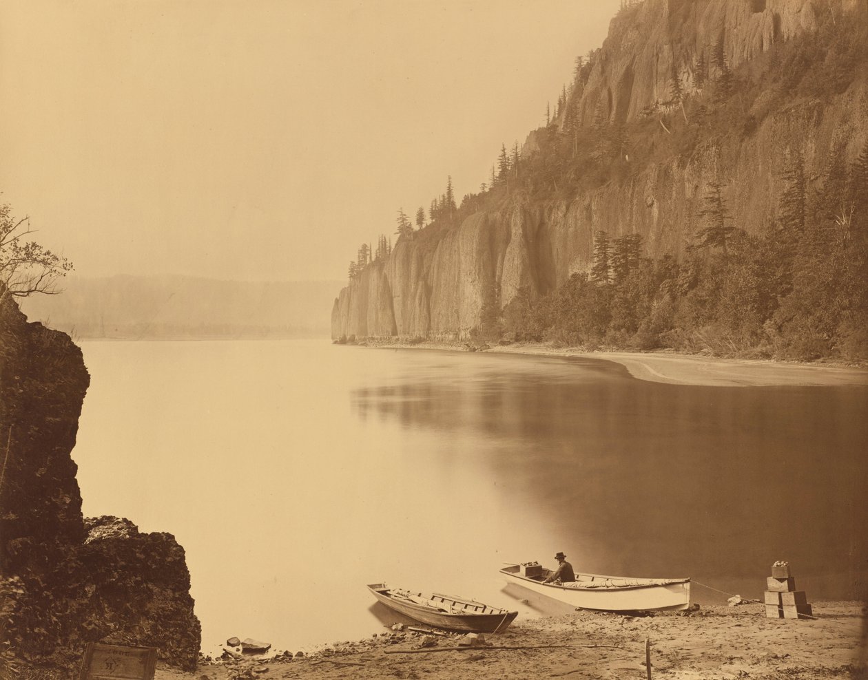 Kap Horn, Columbia-floden, 1867 (foto) af Carleton Emmons Watkins