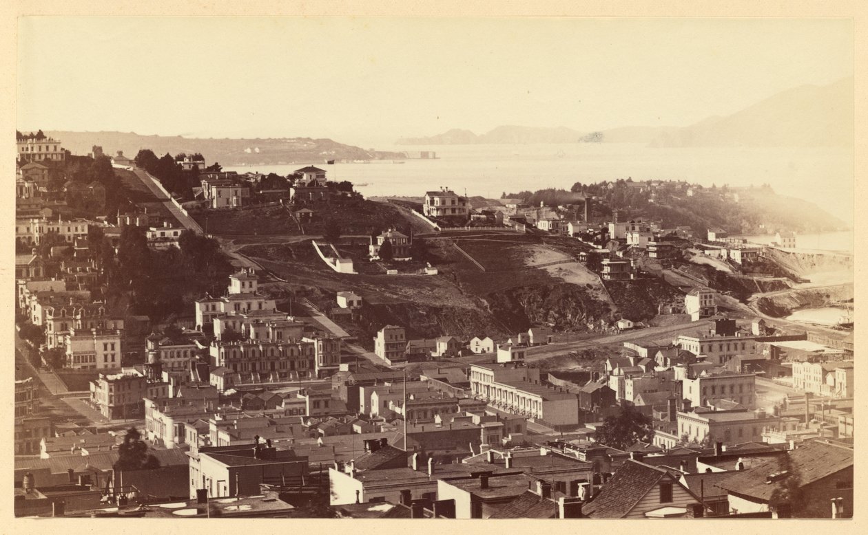 [Golden Gate fra Telegraph Hill, S.F.] af Carleton Watkins