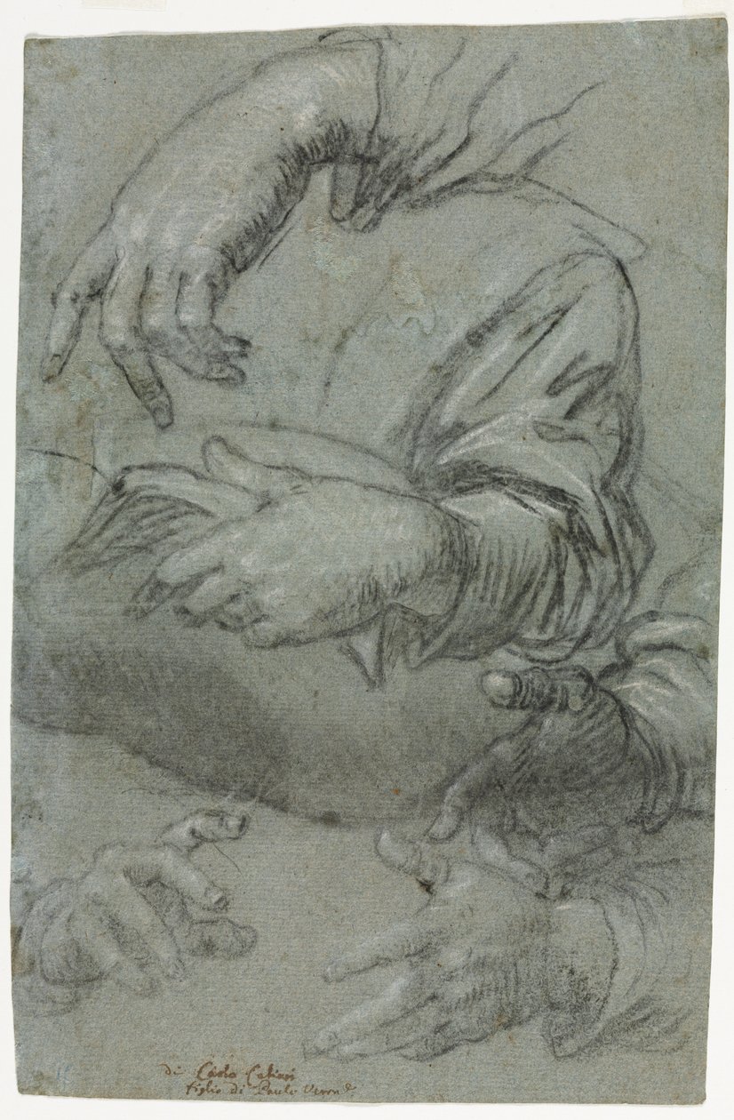 Studier af Hands recto, ca. 1586. af Carletto Caliari