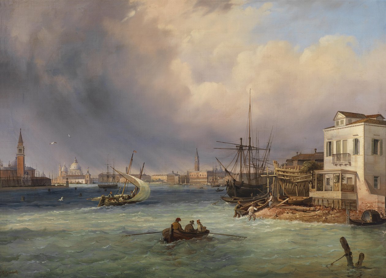 Udsigt over Venedig i tordenvejr af Carlo Grubacs