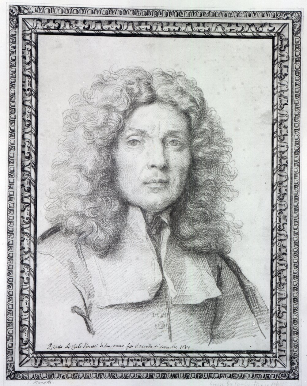 Selvportræt, 1684 (kridt på papir) af Carlo Maratta or Maratti