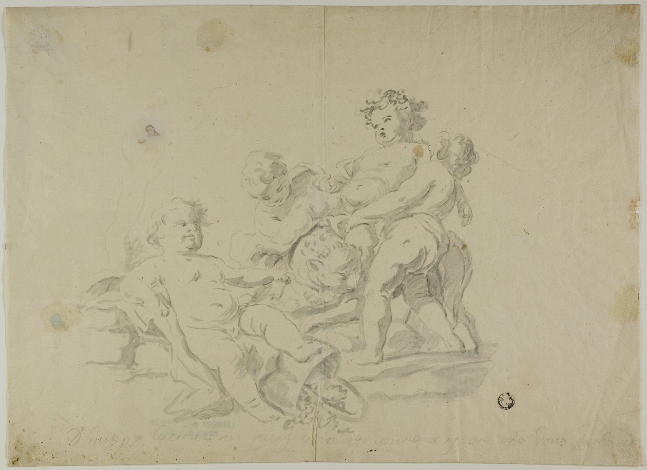 Putti-bacchanal af Carlo Amalfi