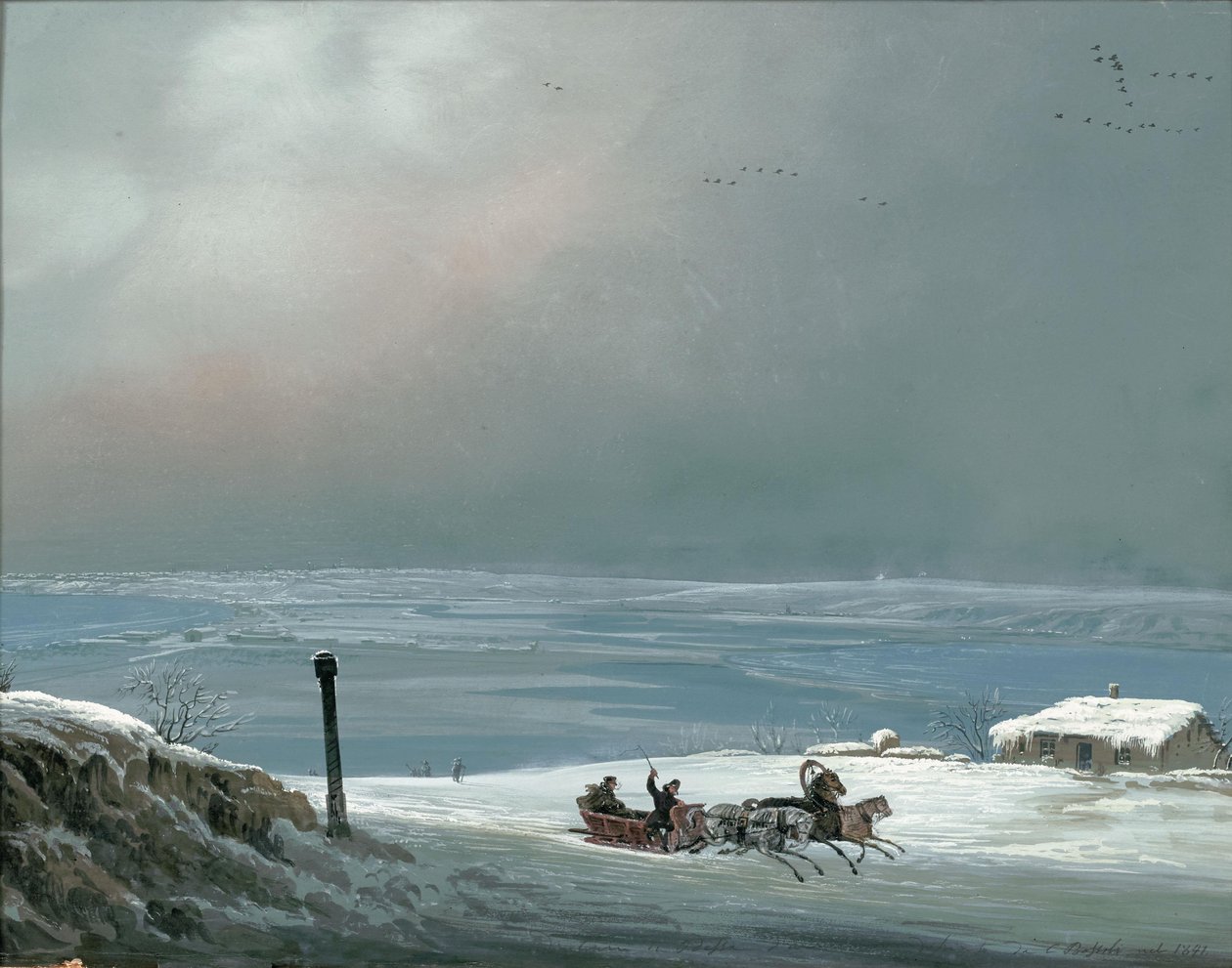 Odessa omgivelser om vinteren, 1841. af Carlo Bossoli