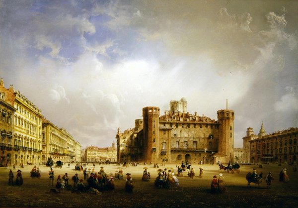 Piazza Castello, Torino, 1852 af Carlo Bossoli
