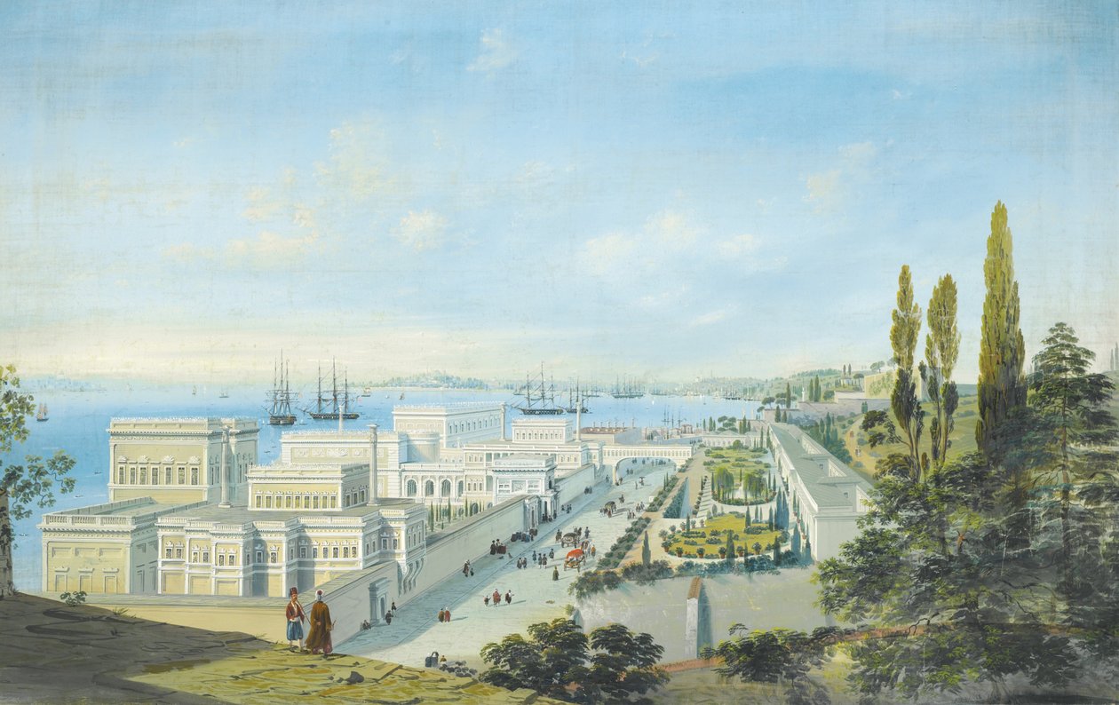 Ciragan-paladset i Konstantinopel af Carlo Bossoli