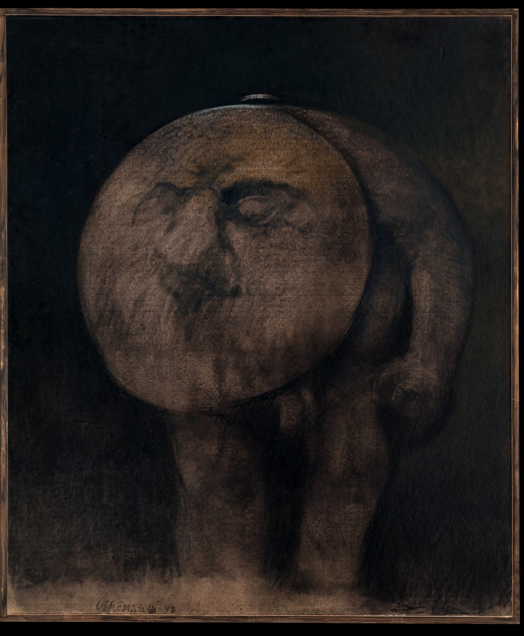 Monos (olie på pap) af Carlo Cremaschi