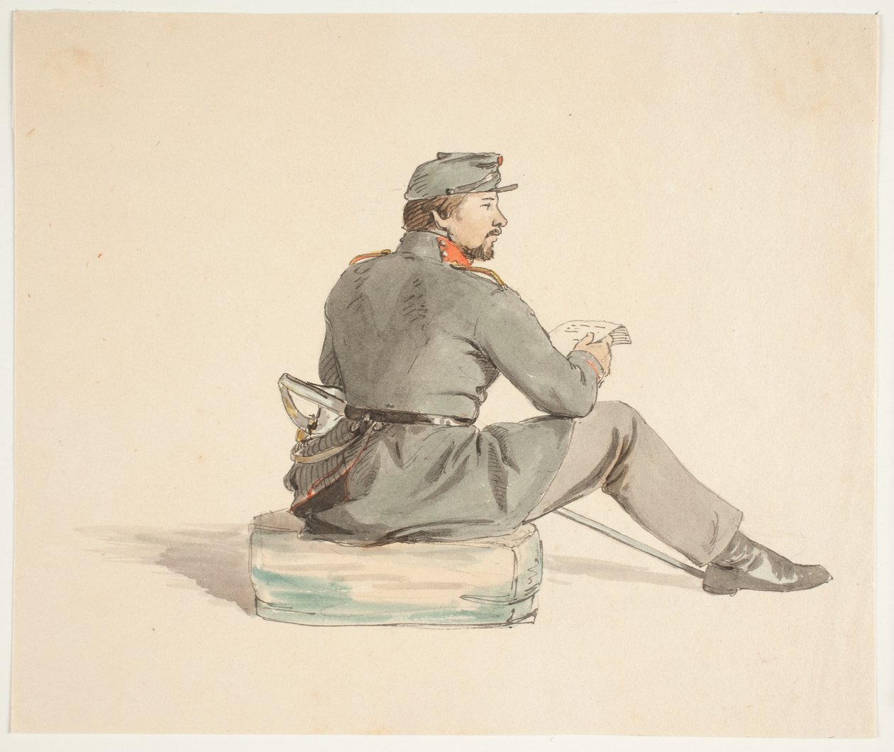 Læsende soldat af Carlo Dalgas