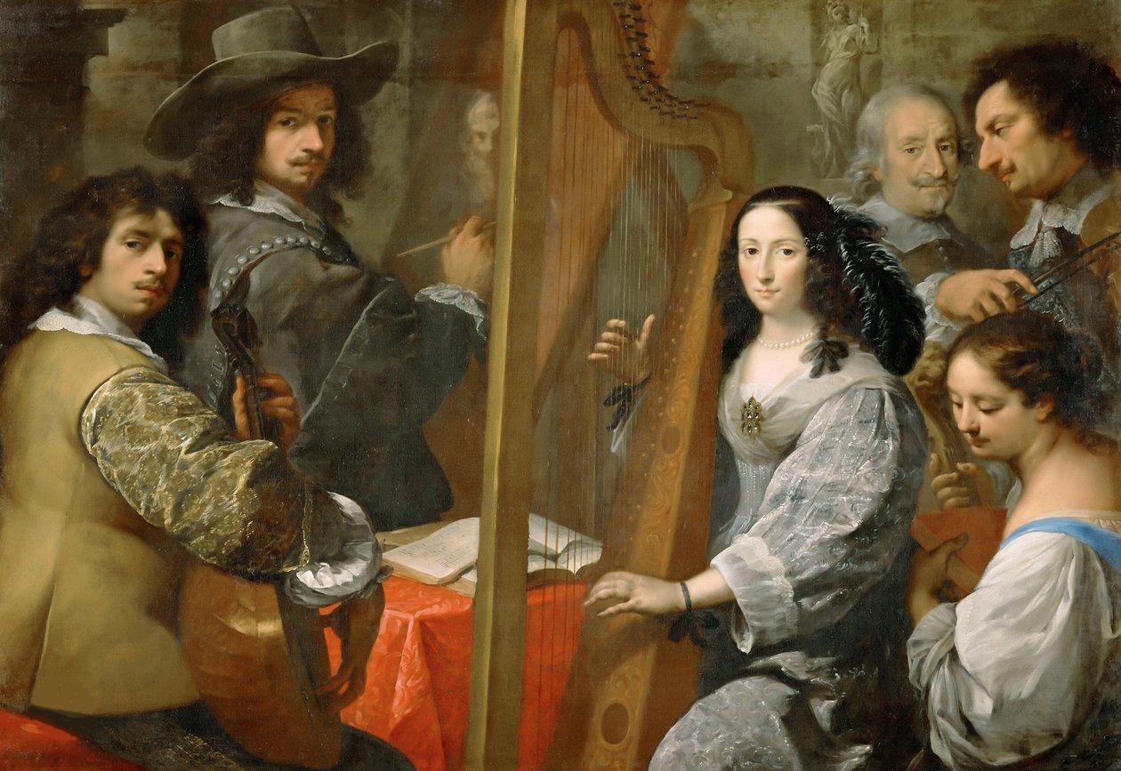 Selvportræt med familie, ca. 1650. af Carlo Francesco Nuvolone