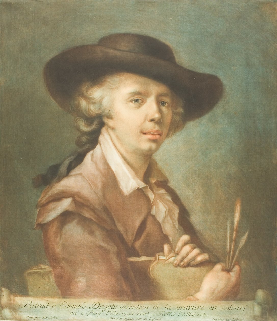 Portræt af Edouard Dagoty af Carlo Lasinio