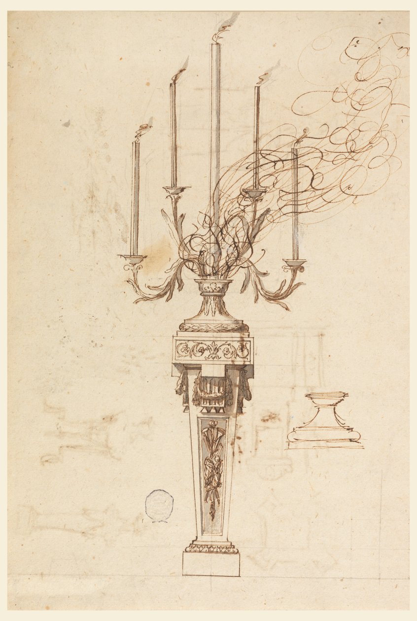 Design til en kandelaber af Carlo Marchionni