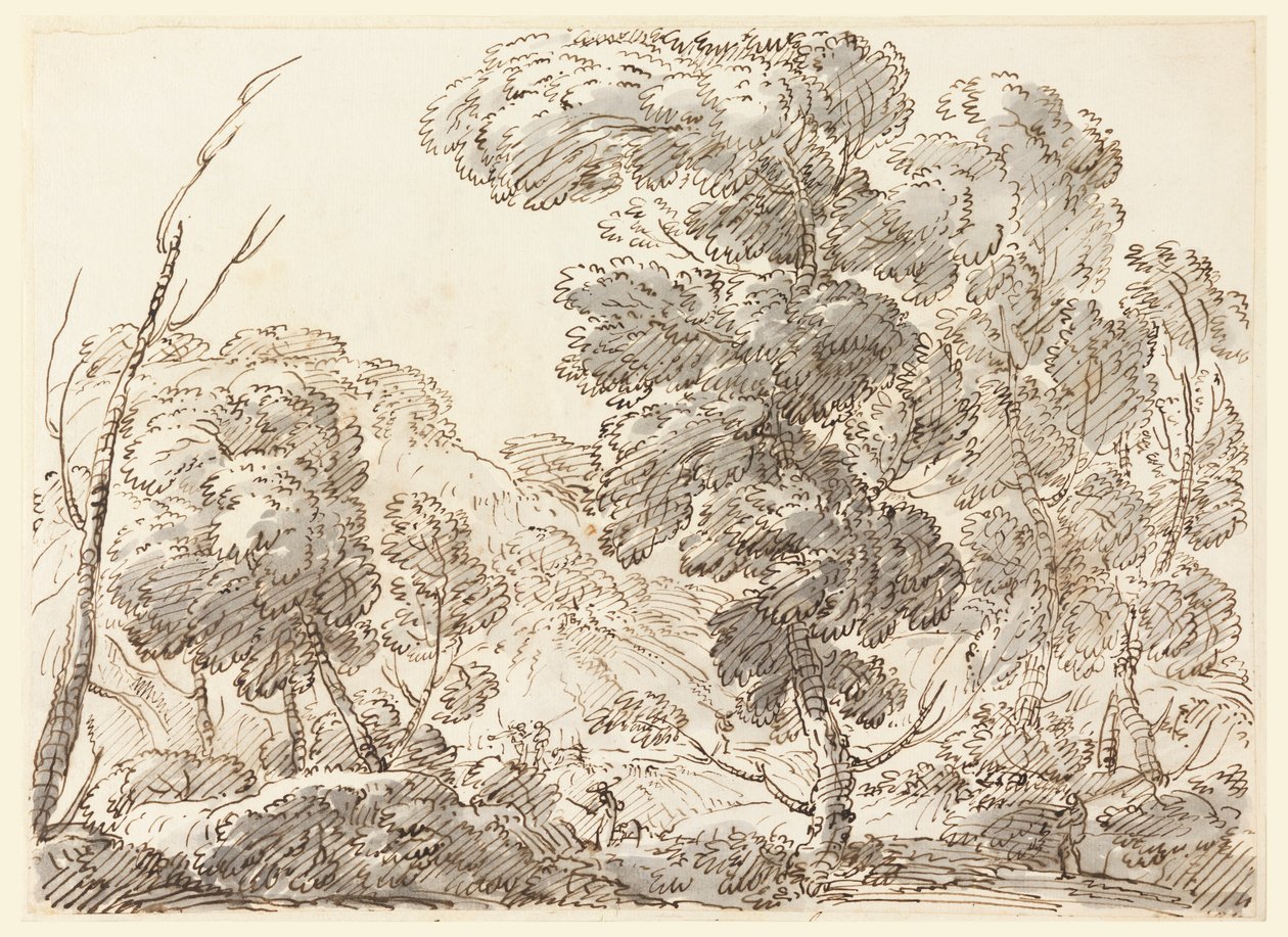 Tegning, Vej i et bjergrigt land, 1770-1786 af Carlo Marchionni