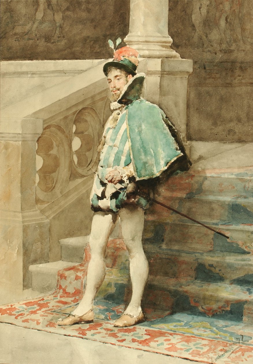 Studie af en Hofmand, 1877. af Carlo Randanini