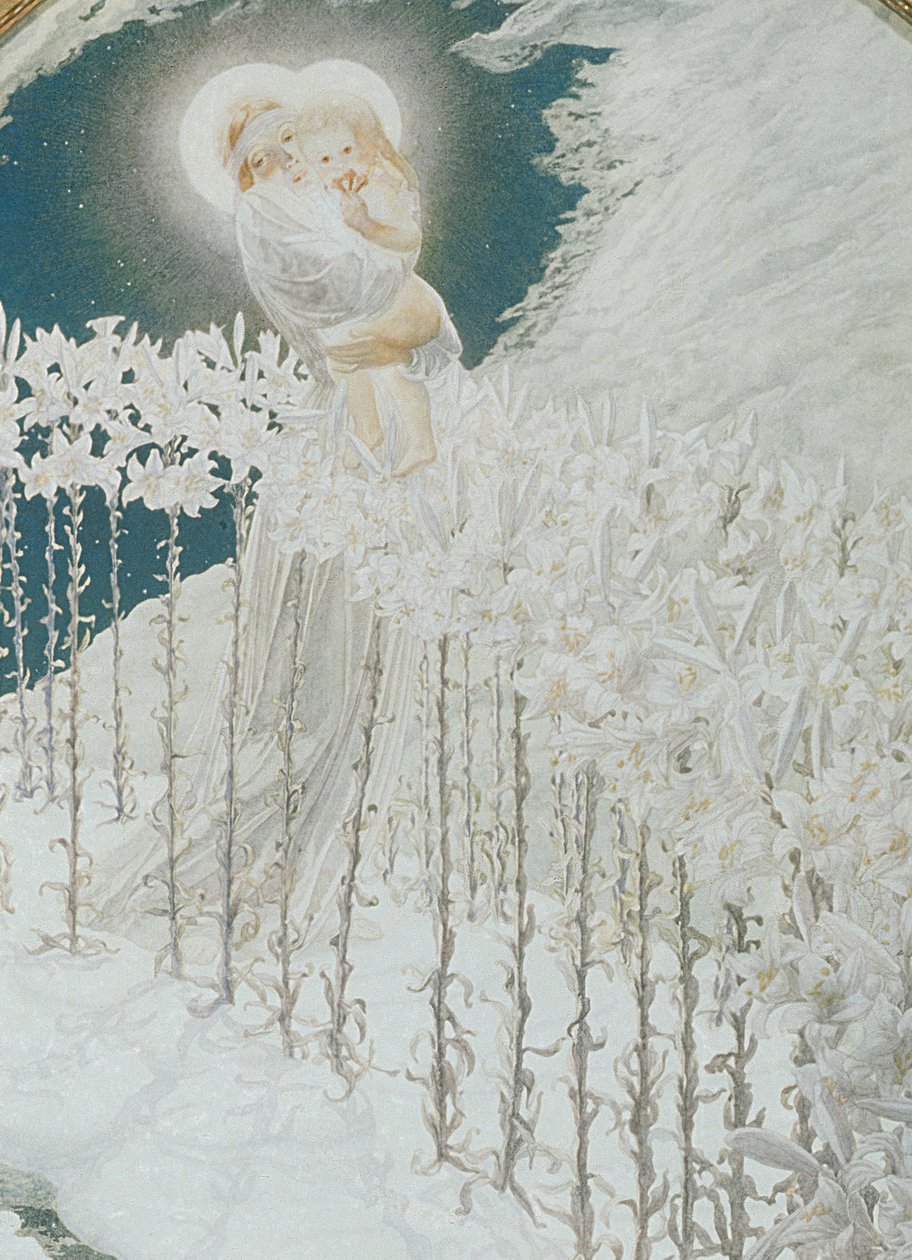 Liljeernes jomfru, 1899 af Carlos Schwabe