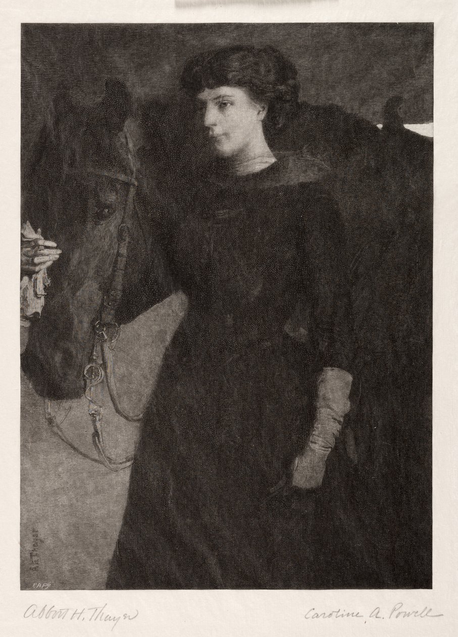 Fruen og Hesten, 1887. af Caroline Amelia Powell