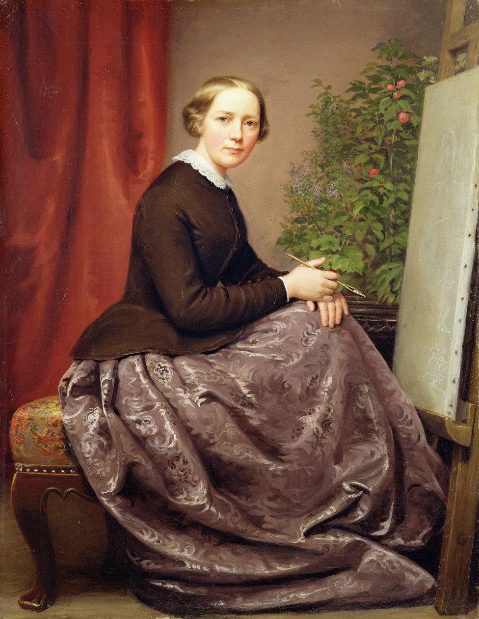 Selvportræt, 1855 af Caroline von der Embde