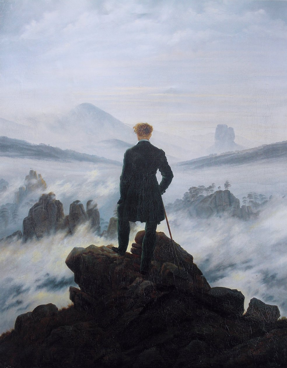 Vandreren over Nebelhavet af Caspar David Friedrich
