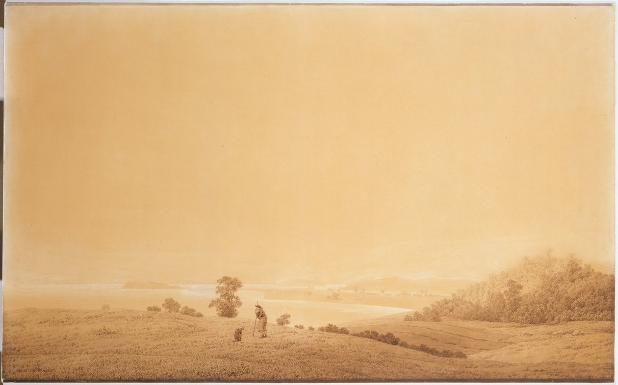 Østkysten af ​​øen Rügen med hyrder af Caspar David Friedrich