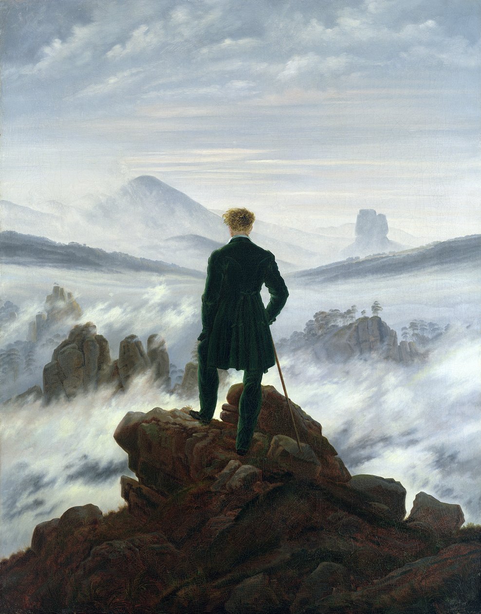Vandreren over Tågehavet af Caspar David Friedrich