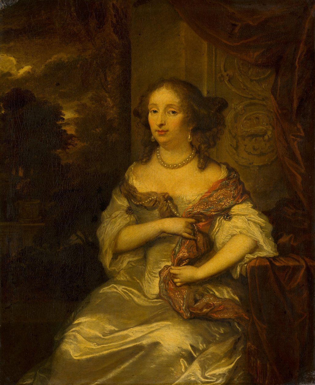 Portræt af Elisabeth Bebber af Caspar Netscher