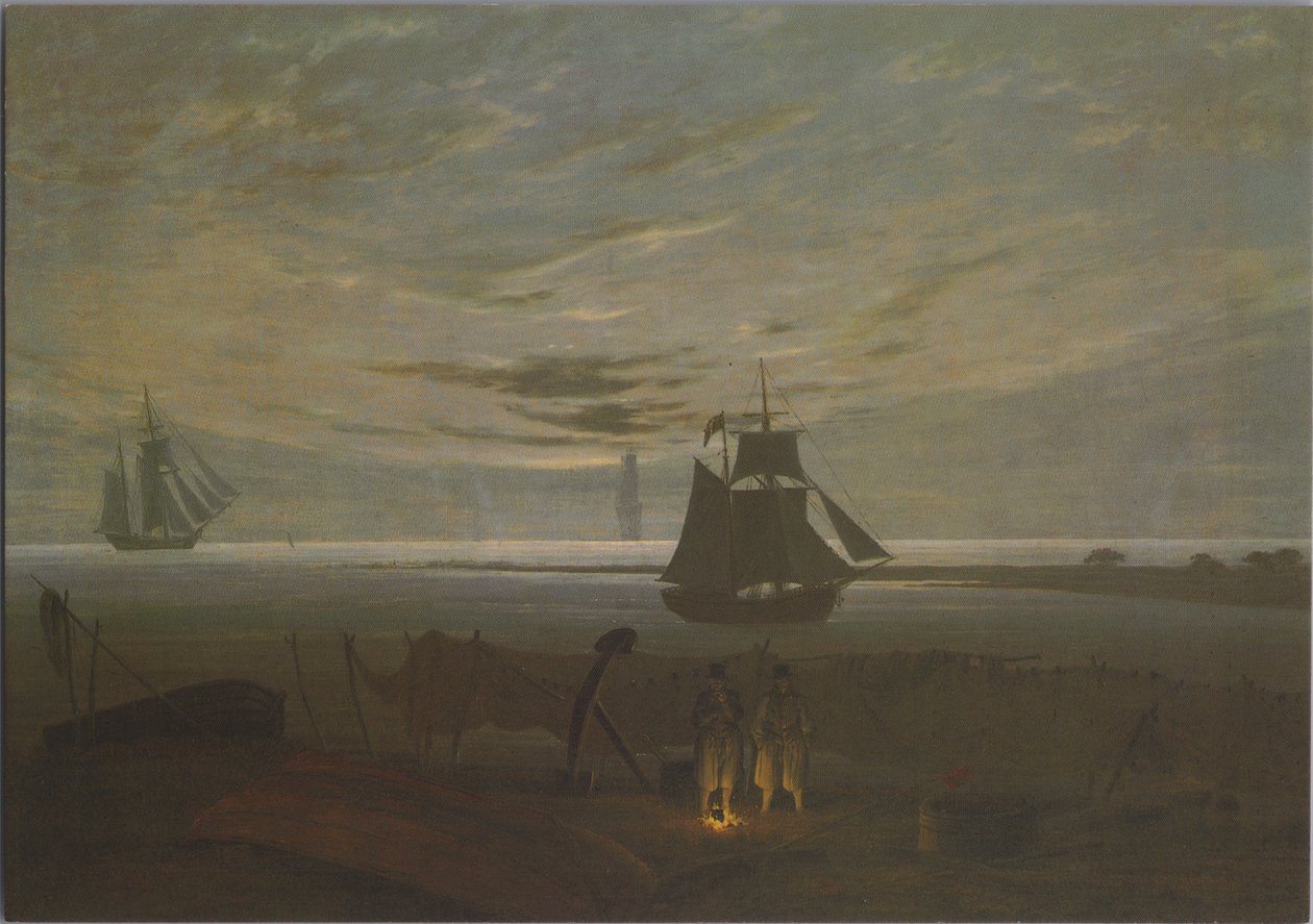 Aften på stranden ved Østersøen af Caspar David Friedrich