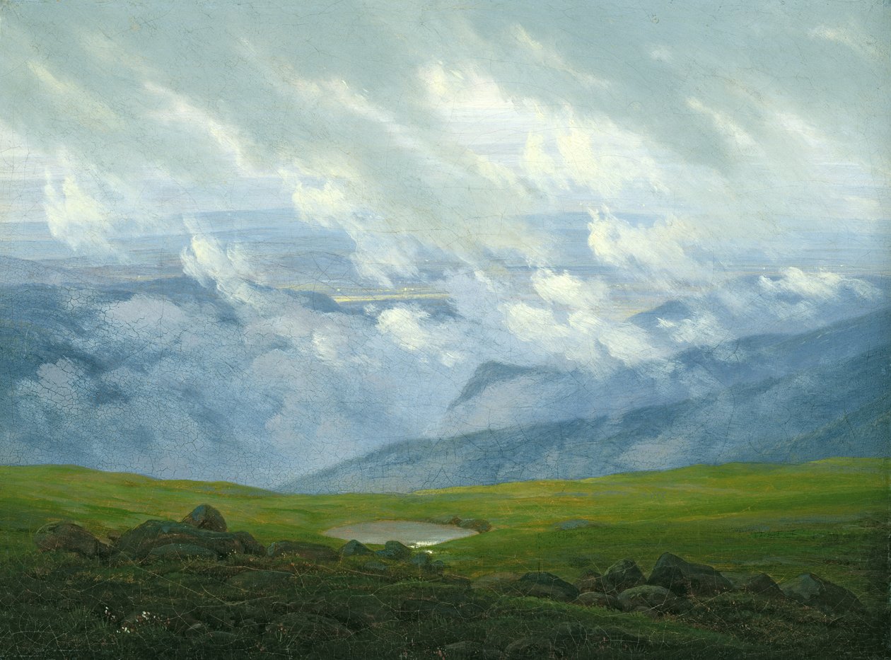 drivende skyer af Caspar David Friedrich