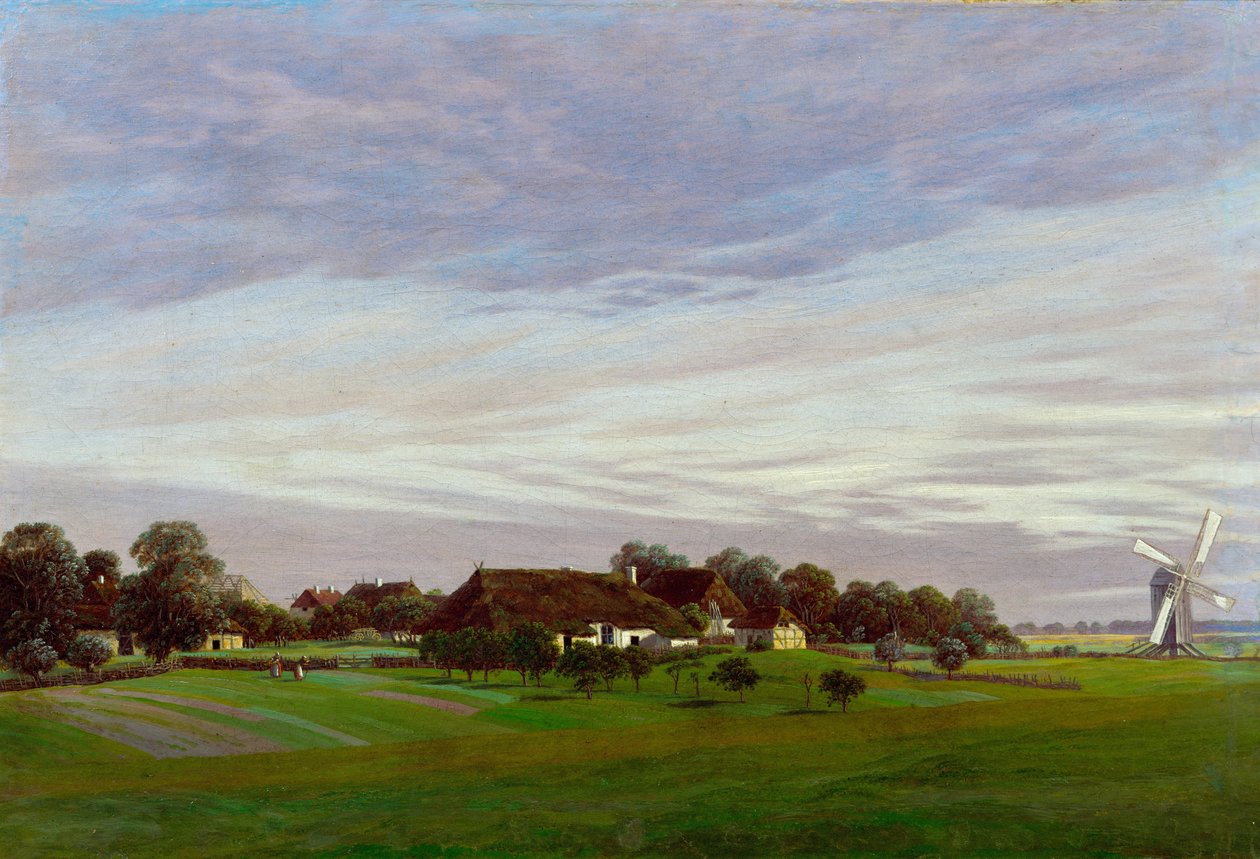 Fladt landskab nær Greifswald, 1822-1823 af Caspar David Friedrich