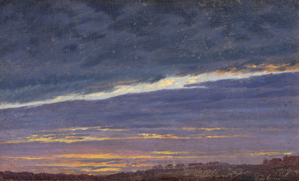 Natteskyet himmel Aften, 1824. af Caspar David Friedrich
