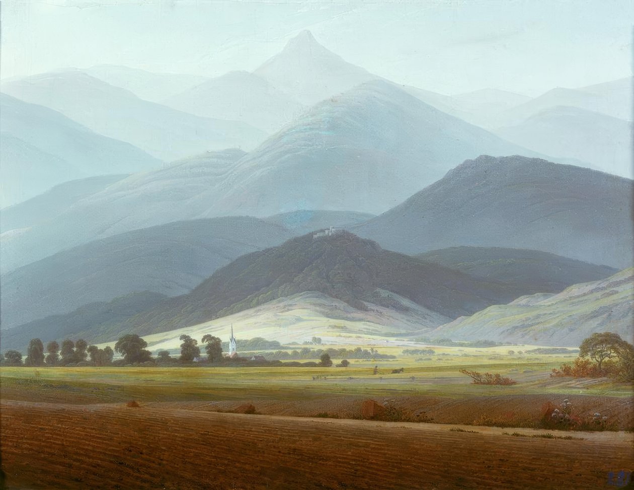 Giant Mountains landskab af Caspar David Friedrich