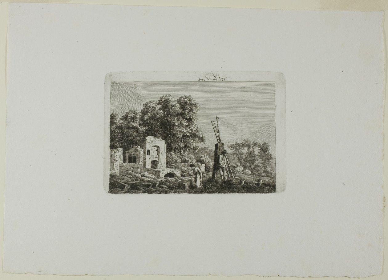 Scene af en brand af Caspar David Friedrich